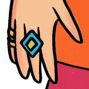 ilustración de la mano de la mojiganga rubia