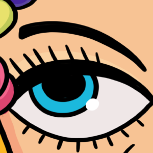 ilustración del ojo de la mojiganga rubia